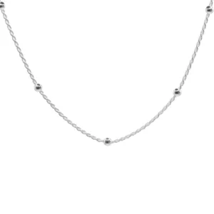 Cadena de Plata 925 Tourbillon con Esferas 50 cm