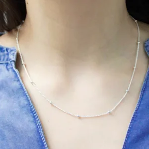 Cadena de Plata 925 Tourbillon con Esferas 50 cm Modelo