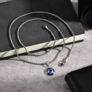 Collar Acero Tourbillon Con Amuleto Ojo Turco Completa