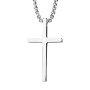 Collar De Cruz Acero 55 cm