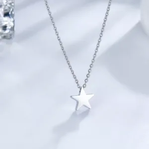 Collar Estrella Plateado De Acero 45 cm Fondo