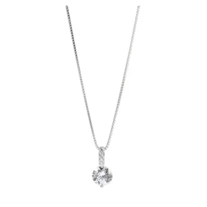 Collar Plata Punto De Luz Circon 40 Cm