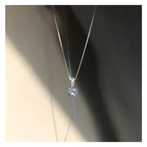 Collar Plata Punto De Luz Circon 40 Cm Brillo