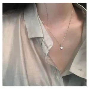 Collar Plata Punto De Luz Circon 40 Cm Cuello