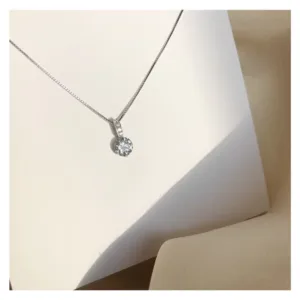 Collar Plata Punto De Luz Circon 40 Cm Fondo