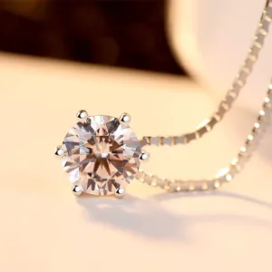 Collar Plata Punto De Luz Circon de 10 mm Cadena