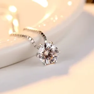 Collar Plata Punto De Luz Circon de 10 mm Zoom