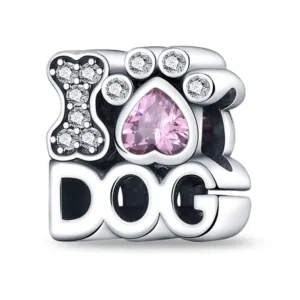 Charm Plateado I Am Dog Con Circones