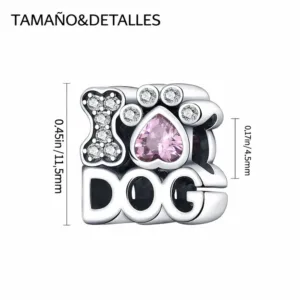 Charm Plateado I Am Dog Con Circones Detalles