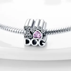 Charm Plateado I Am Dog Con Circones Pulsera