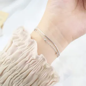 Pulsera Doble Cadena Esferas Aurora Model