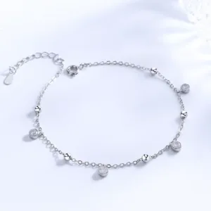 Tobillera Cadena Con Circones Colgantes Fondo