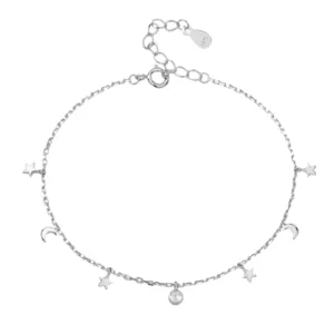 Tobilleras Cadena Con Colgantes Estrellas y Lunas