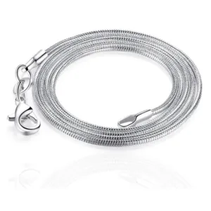 Cadena Tipo Serpiente Color Plateado 0.9 mm Circular