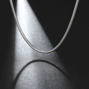 Cadena Tipo Serpiente Color Plateado 0.9 mm Zoom