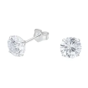 Aros Plata 925 Circón 6 mm