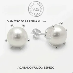Aros Plata 925 Pistilo Con Perla 6 mm Caracteristicas
