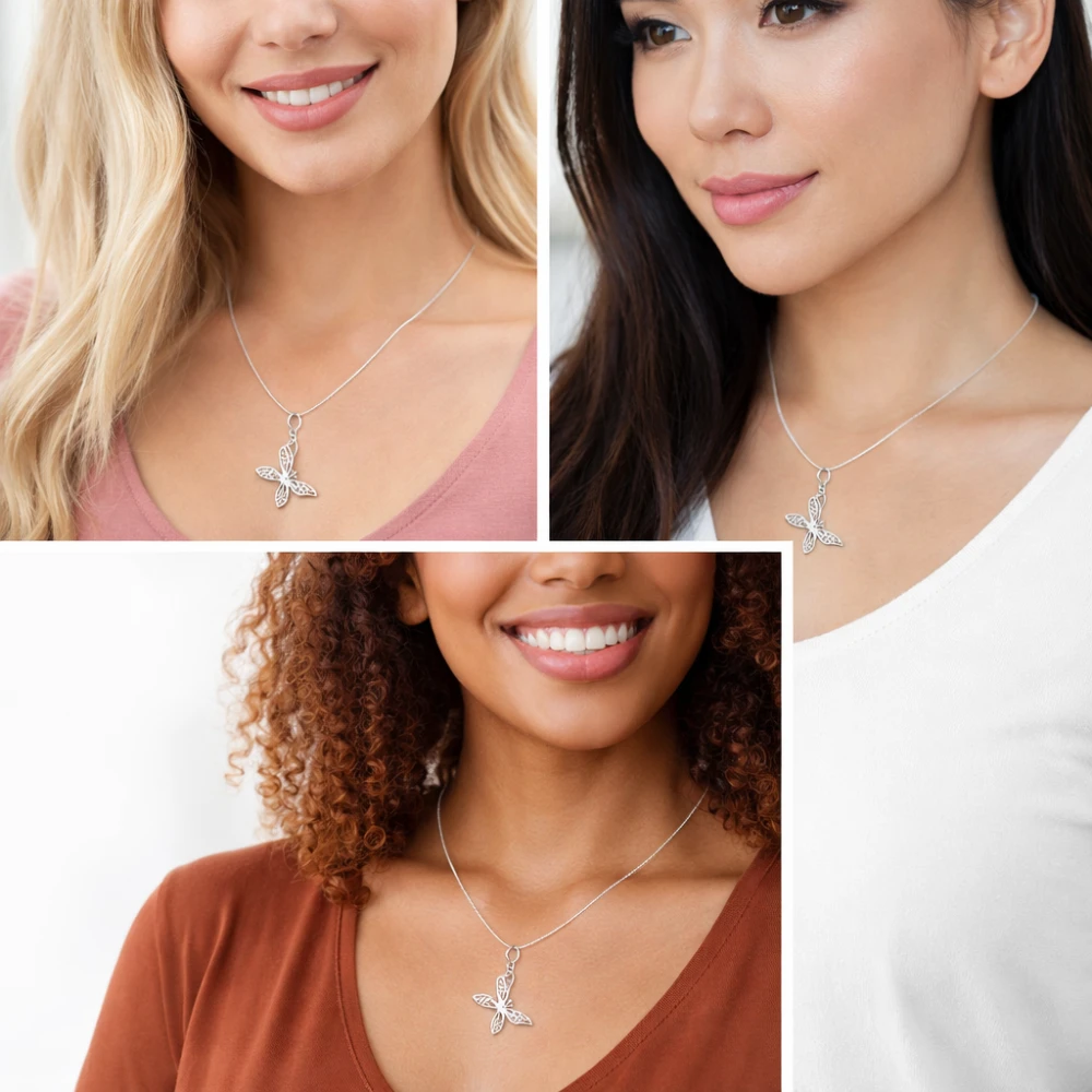 Collar Con Colgante De Mariposa Colage Collar Con Colgante De Mariposa Colage