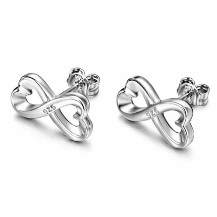 Aros Corazón con Infinito Plateados