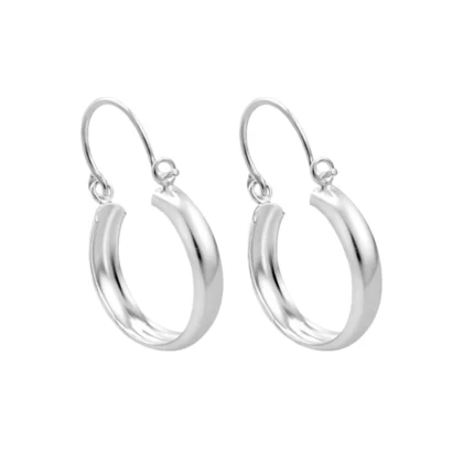 Aros De Plata 925 Argolla Lisa Bote 20 mm