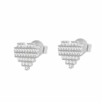 Aros de Plata 925 Circones en Corazón Derecha