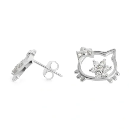 Aros de Plata 925 Figura Decorativa con Circones Derecha