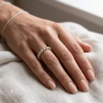 Anillo antiestres en mano derecha Anillo antiestrés de plata 925 con esferas talla 19