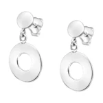 Aros plata 925 doble círculo colgante — silverglam Aros plata 925 doble círculo colgante — silverglam