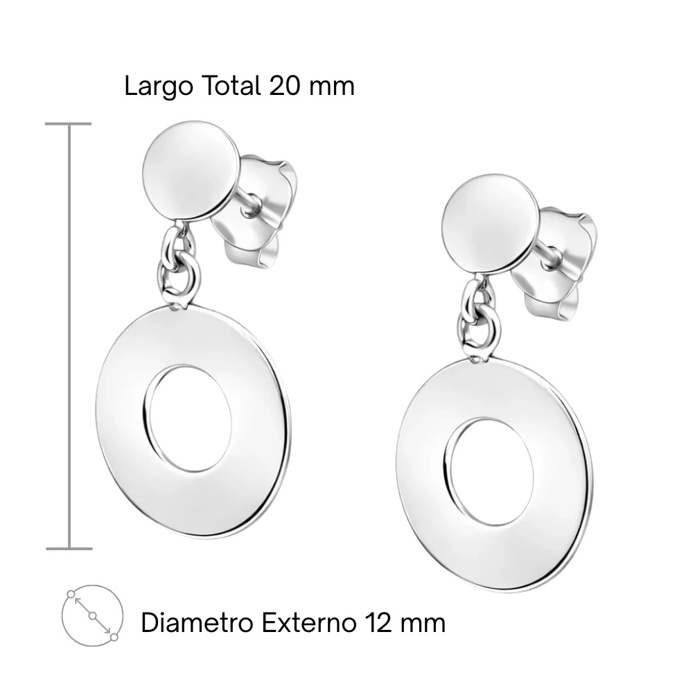 Aros de plata 925 colgantes doble círculo caracteristicas Aros de plata 925 colgantes doble círculo caracteristicas