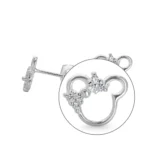 Aros de plata 925 con lazo brillante y micro circones lupa Aros de plata 925 con lazo brillante y micro circones lupa