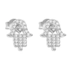 Aros mano de fátima plata 925 micro circones — silverglam Aros mano de fátima plata 925 micro circones — silverglam