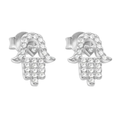 Aros Mano de Fátima Plata 925 Micro Circones — Silverglam Aros Mano de Fátima Plata 925 Micro Circones — Silverglam