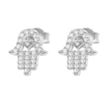 Aros de plata 925 mano de fátima con micro circones derecha Aros de plata 925 mano de fátima con micro circones derecha