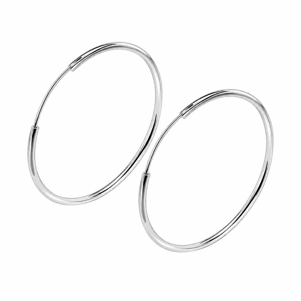 Aros de plata tipo argolla 35 mm derecha Aros de plata tipo argolla 35 mm derecha