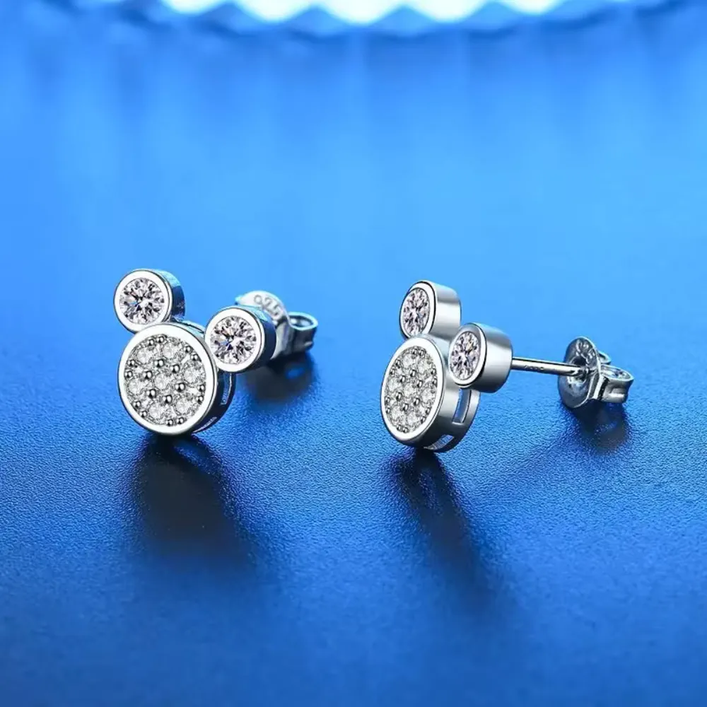 Aros mickey de acero con circones izquierda Aros mickey de acero con circones izquierda
