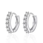 Aros mini argolla plateada con circones — silverglam Aros mini argolla plateada con circones — silverglam