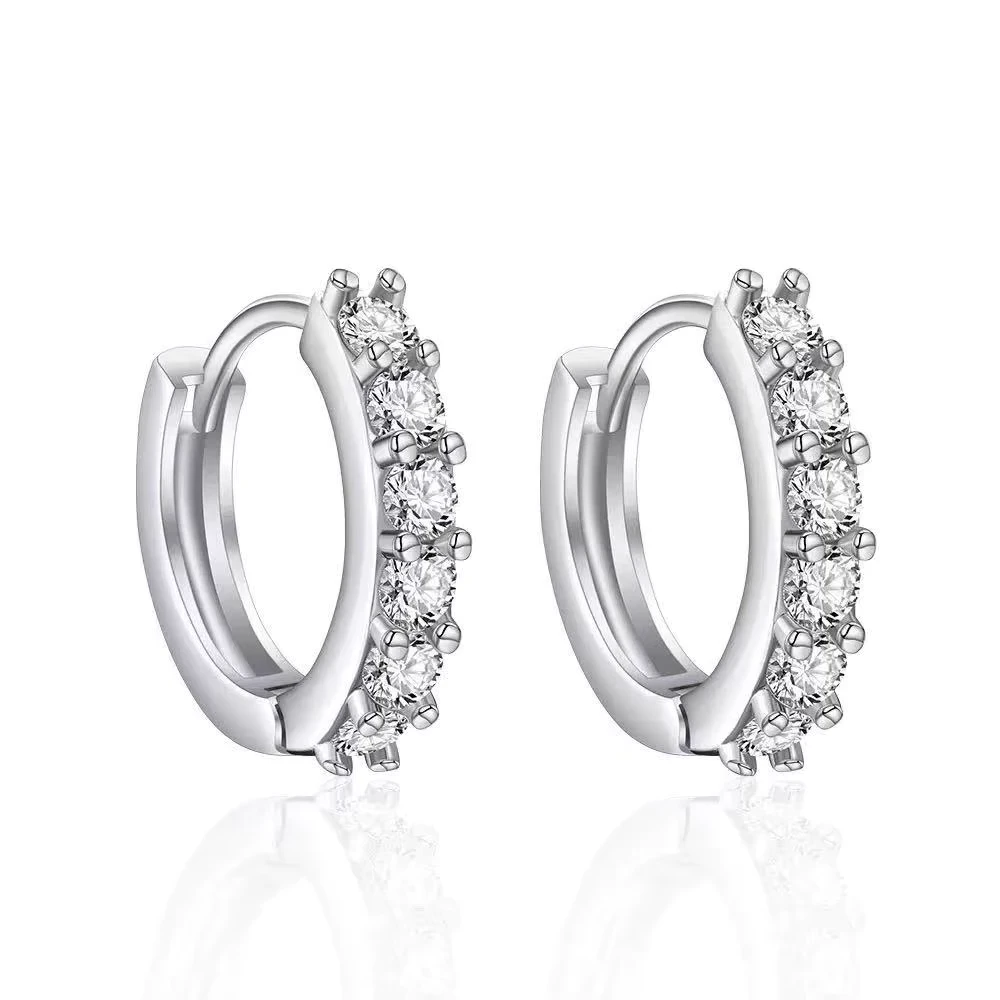 Aros mini argollas con circones derecha Aros mini argollas con circones derecha