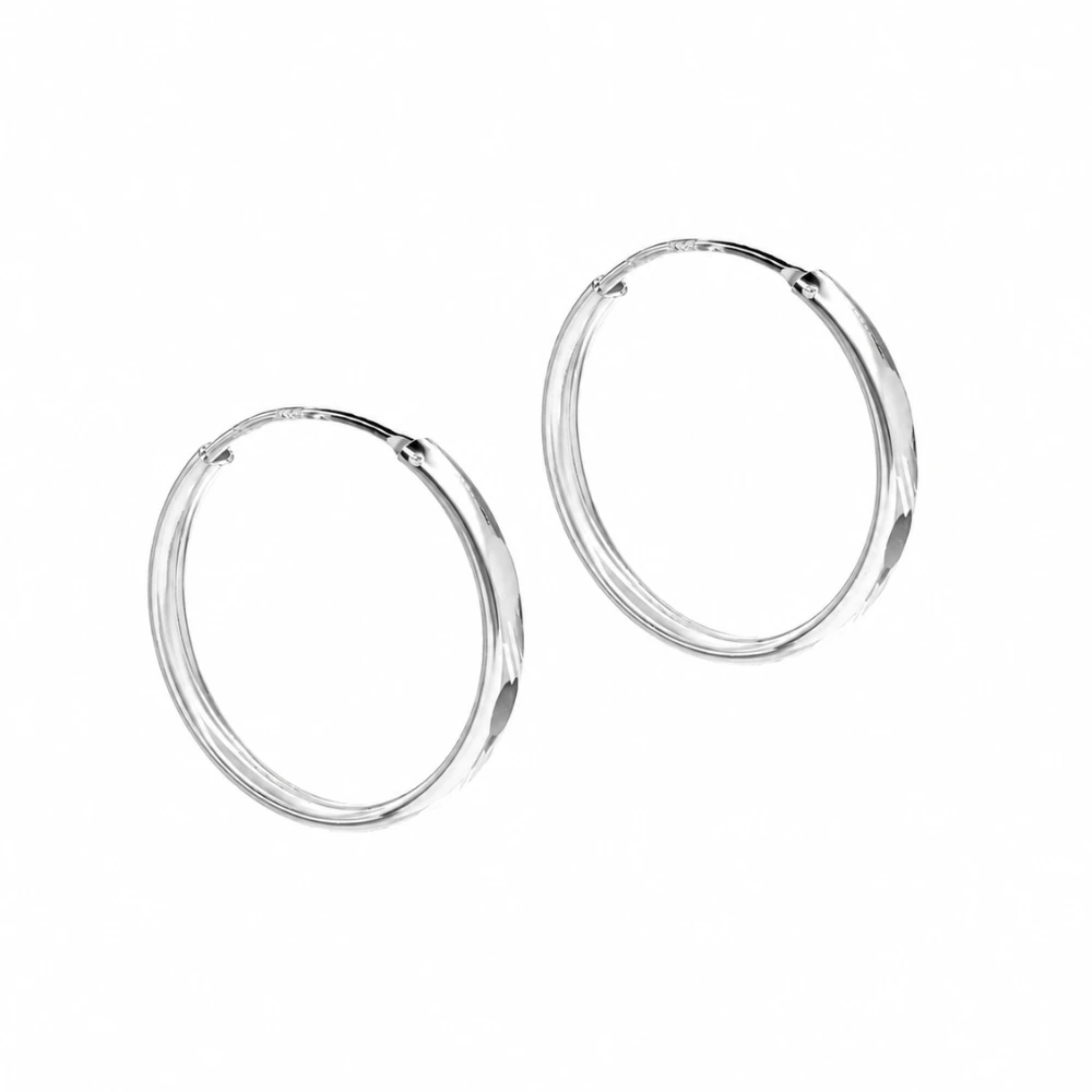 Aros plata argolla borde ovalado 30 mm derecha Aros plata argolla borde ovalado 30 mm derecha