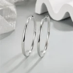 Aros plata argolla borde ovalado 30 mm fondo Aros plata argolla borde ovalado 30 mm fondo