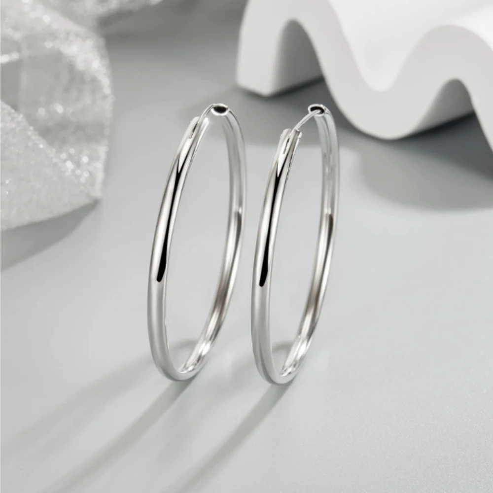 Aros plata argolla borde ovalado 30 mm fondo Aros plata argolla borde ovalado 30 mm fondo