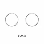 Aros plata argolla borde ovalado 30 mm medidas Aros plata argolla borde ovalado 30 mm medidas