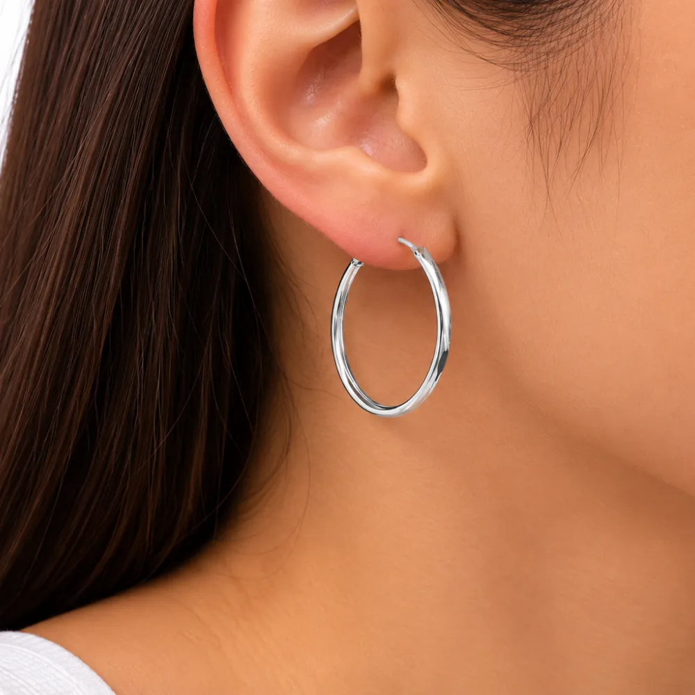 Aros plata argolla borde ovalado 30 mm modelos Aros plata argolla borde ovalado 30 mm modelos