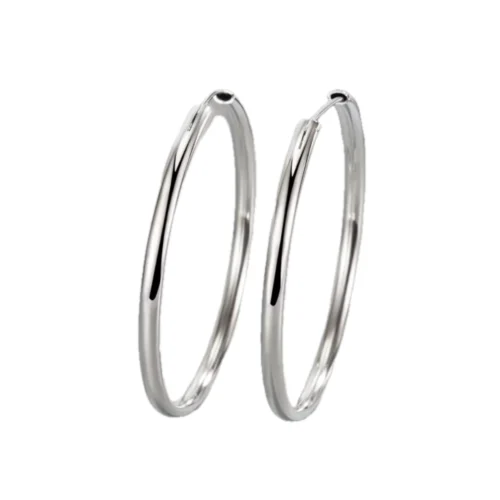 Aros Argolla Ovalada Plateada 40 mm — Silverglam Aros Argolla Ovalada Plateada 40 mm — Silverglam