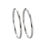 Aros plata argolla borde ovalado 40 mm derecha Aros plata argolla borde ovalado 40 mm derecha