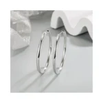 Aros plata argolla borde ovalado 40 mm modelo izquierda Aros plata argolla borde ovalado 40 mm modelo izquierda