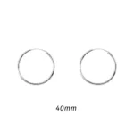 Aros plata argolla borde ovalado 40 mm tamaño Aros plata argolla borde ovalado 40 mm tamaño