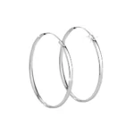 Aros plata argolla borde ovalado 50 mm frontal Aros plata argolla borde ovalado 50 mm frontal