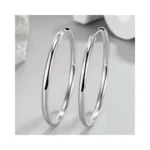 Aros plata argolla borde ovalado 60 mm base Aros plata argolla borde ovalado 60 mm base