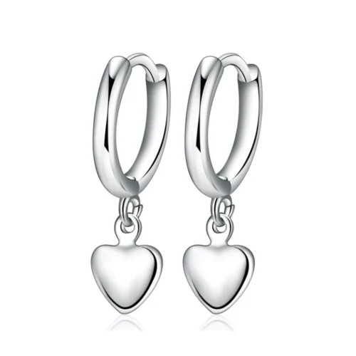 Aros Plata Argolla con Dije Corazón — Silverglam Aros Plata Argolla con Dije Corazón — Silverglam