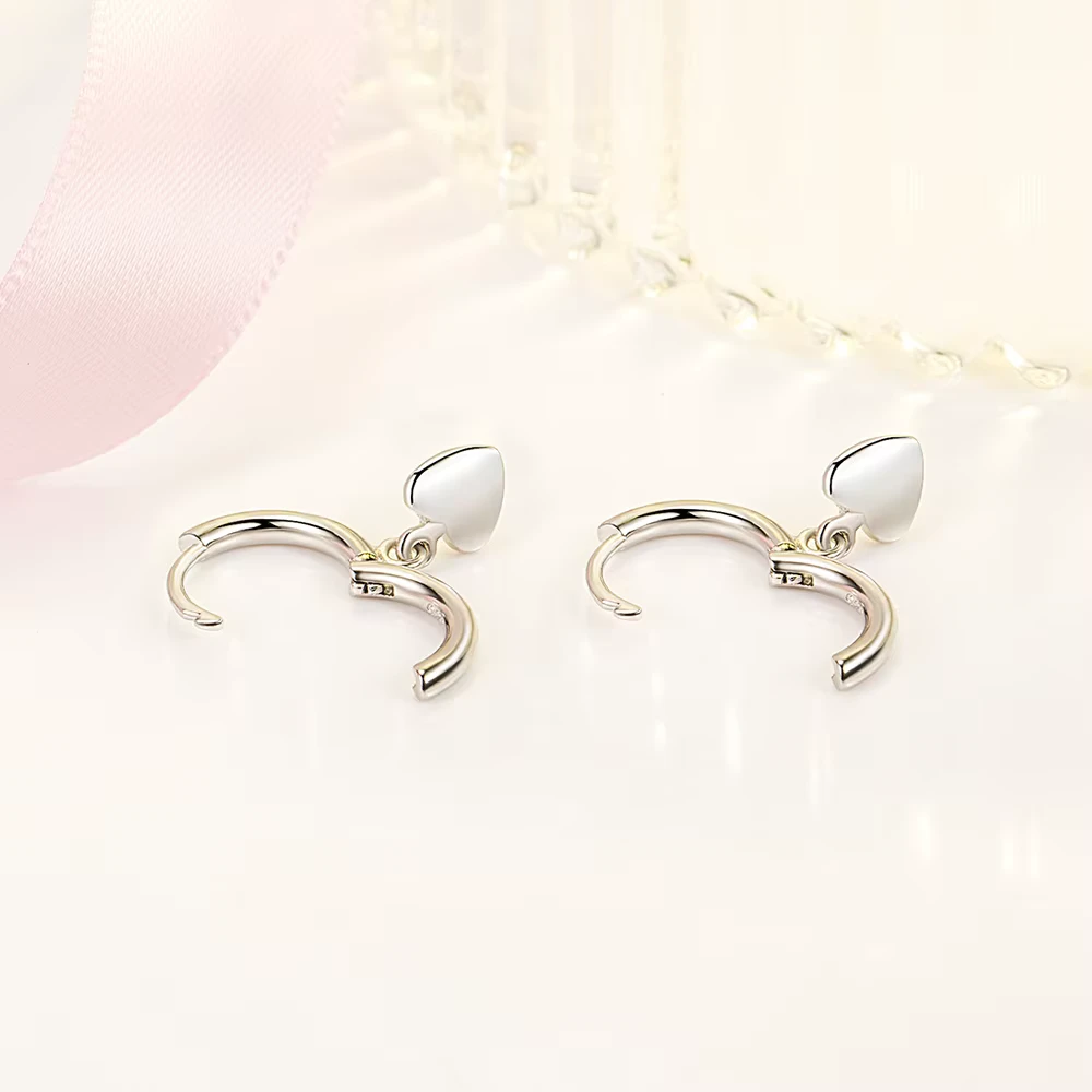 Aros plata argolla colgante corazon abiertos Aros plata argolla colgante corazon abiertos
